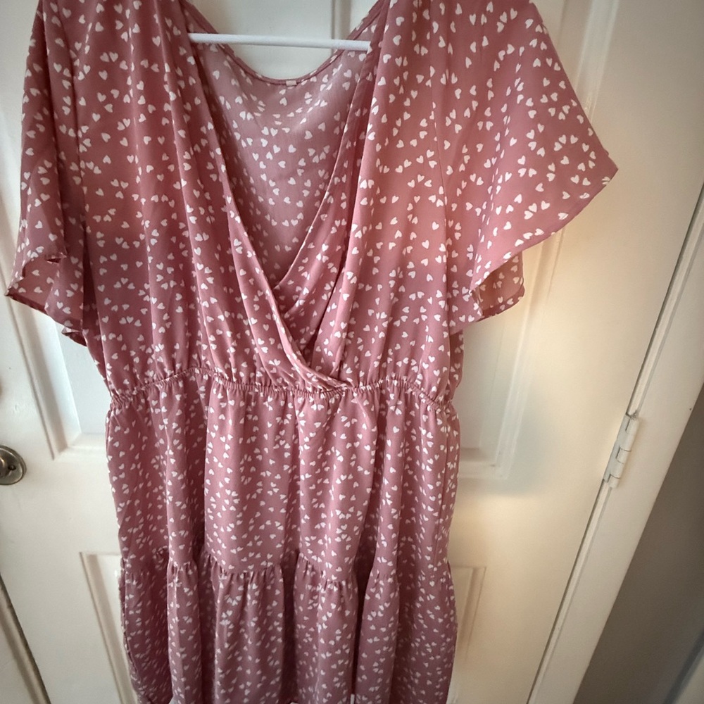 Pink Flutter Sleeve Wrap Sundress size 3x